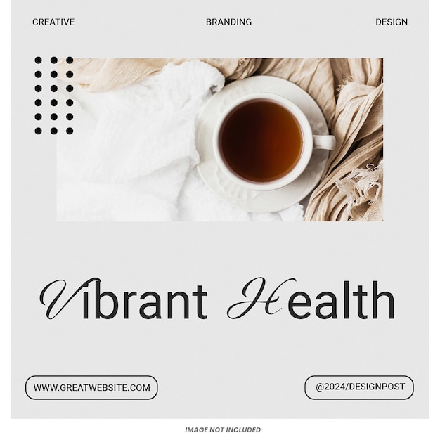 PSD le modèle de post instagram de la vie saine est conçu par psd