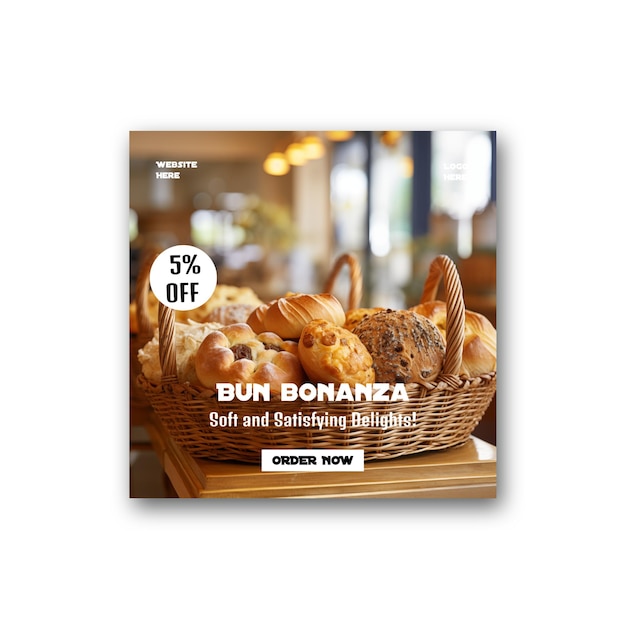 PSD le modèle de post de pain de boulangerie psd