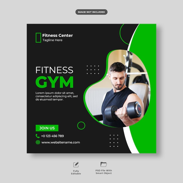 Modèle De Post Sur Les Réseaux Sociaux De Fitness De Gymnase