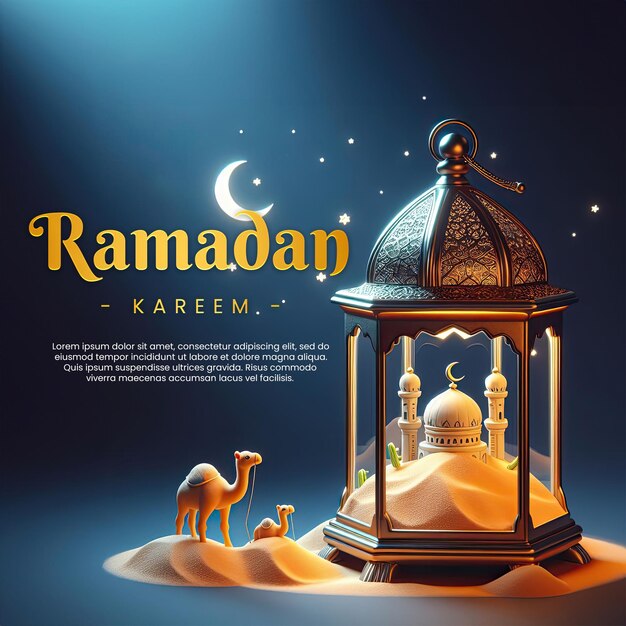 PSD le modèle de post sur les réseaux sociaux de ramadan kareem