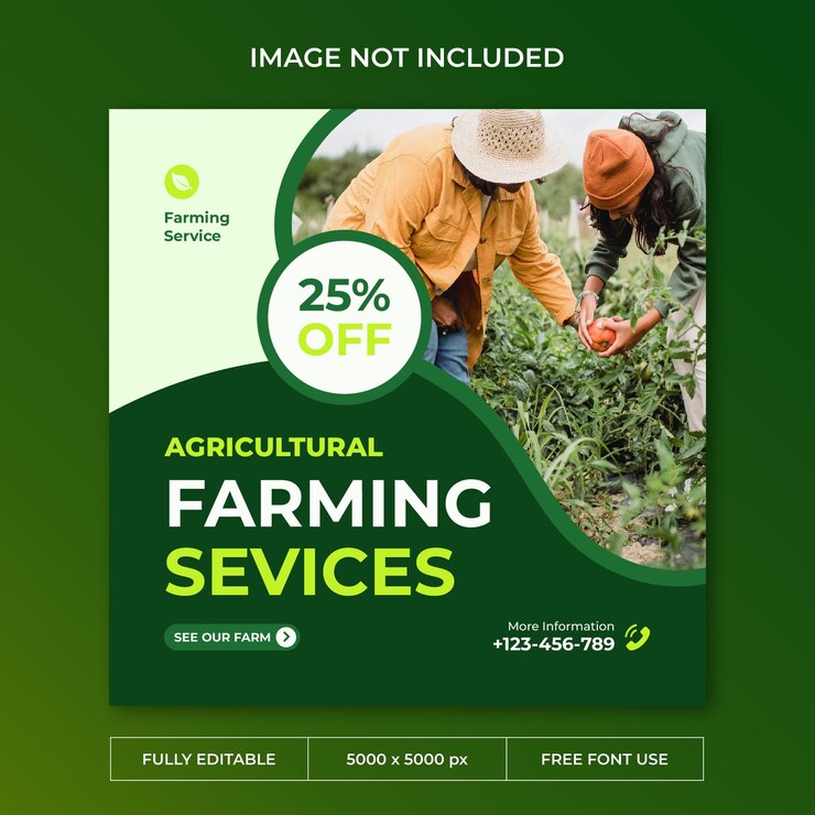Modèle de post social sur Instagram pour l'agriculture