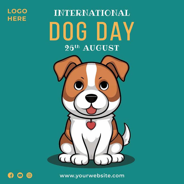 PSD modèle de poste pour la journée internationale du chien