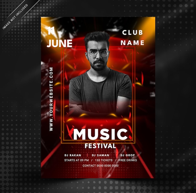 Modèle Premium Modèle D'affiche Du Festival De Musique. Modèle Psd