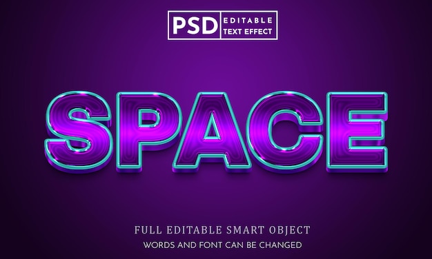 Modèle Premium Psd D'effet De Style De Texte Espace 3d