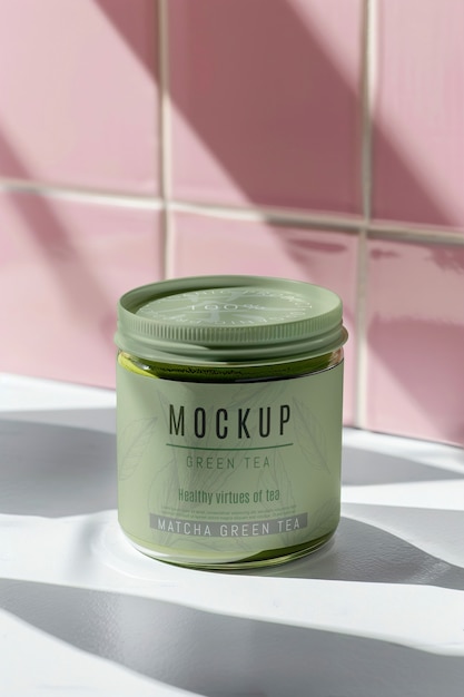 Modèle de produit de thé matcha