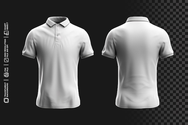 Modèle Professionnel De T-shirt De Polo Avant Et Arrière Pour Une Image De Marque Réaliste Sans Arrière-plan