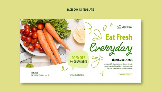 Modèle de promotion de médias sociaux d'aliments sains