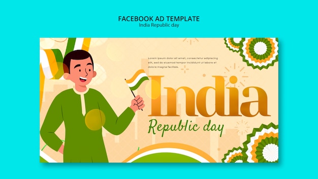 Modèle De Promotion Des Médias Sociaux De Célébration De La Fête De La République De L'inde