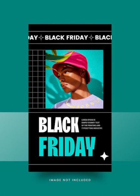 modèle de promotion des médias sociaux du Black Friday Fashion de PSD