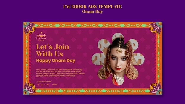 Modèle De Promotion De Médias Sociaux Pour La Célébration Du Festival Onam