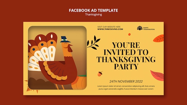 PSD modèle de promotion de médias sociaux pour la célébration de thanksgiving