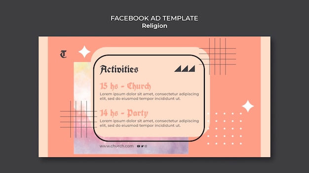 PSD modèle de promotion des médias sociaux sur la religion et le culte