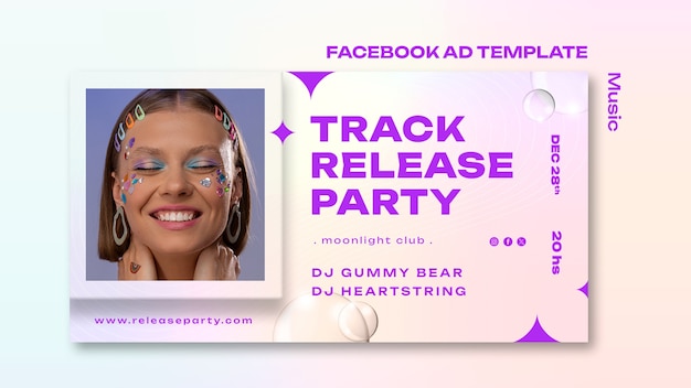 Modèle de promotion sur les réseaux sociaux pour la soirée de sortie d'un morceau de musique