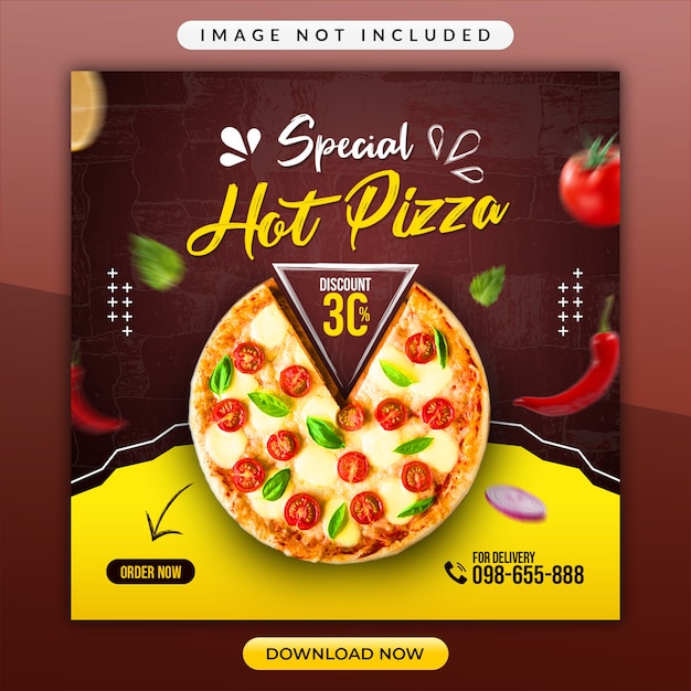 Modèle Promotionnel Spécial De Pizza Chaude Ou De Restaurant Sur Les Réseaux Sociaux