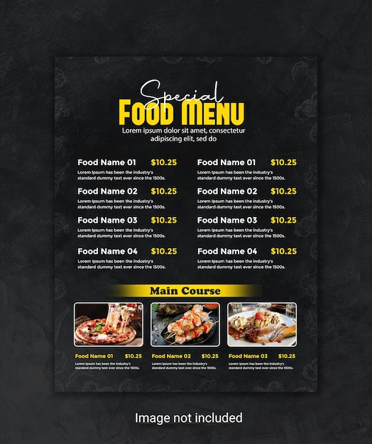 modèle de prospectus de menu et de restaurant
