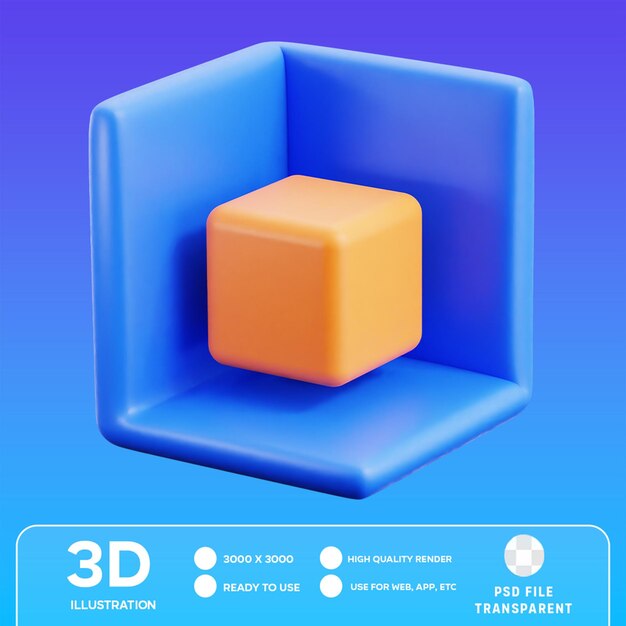 PSD le modèle psd 3d (illustration en 3d)