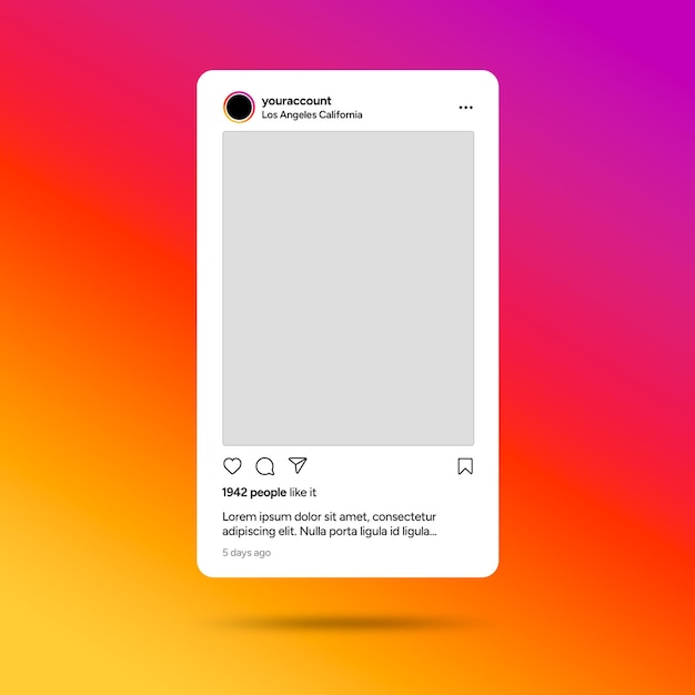 PSD le modèle psd d'un article instagram