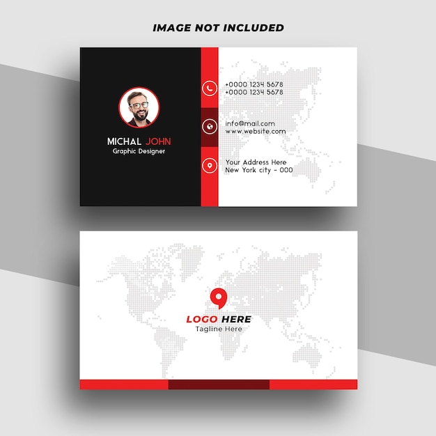 Modèle PSD de conception de carte de visite créative rouge