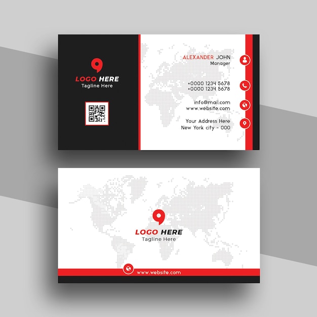 Modèle PSD de conception de carte de visite d'entreprise rouge