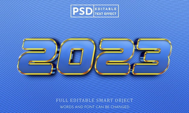 Modèle Psd D'effet De Style De Texte 3d Nouvel An 2023