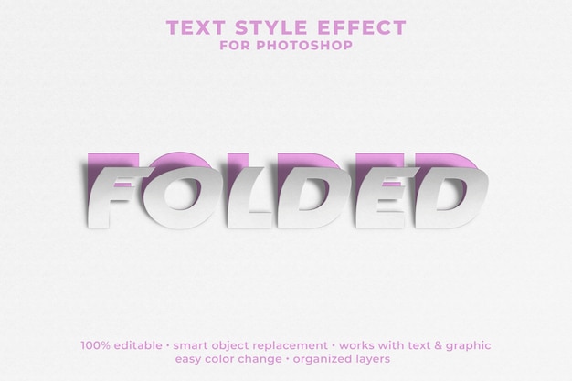 Modèle Psd D'effet De Style De Texte 3d Plié