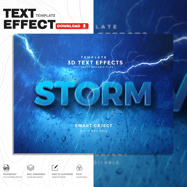 Modèle PSD d'effet de texte 3D