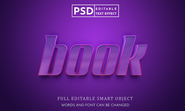 Modèle Psd D'effet De Texte Modifiable Livre 3d