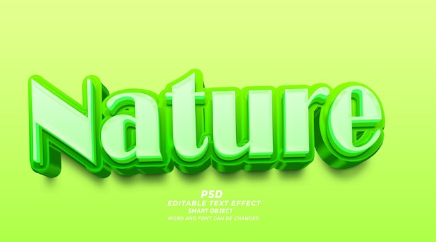 Modèle PSD d'effet de texte modifiable nature 3d