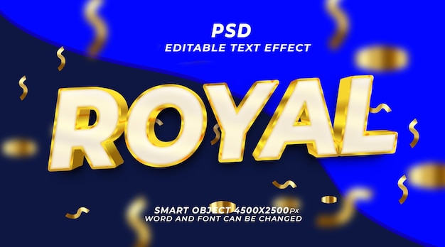 Modèle Psd D'effet De Texte Modifiable Royal 3d Avec Fond Mignon