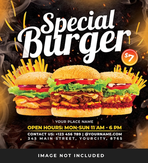 PSD modèle psd de flyer de burger house