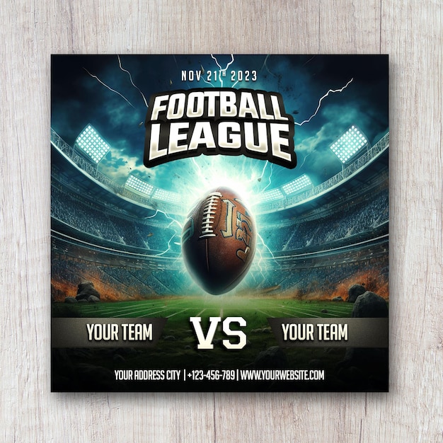 Modèle PSD de flyer de championnat de football américain