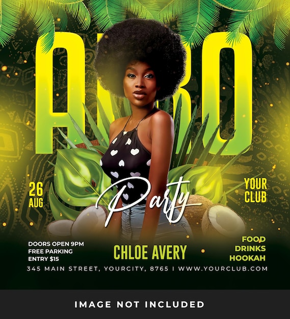 Modèle Psd De Flyer De Fête Afro