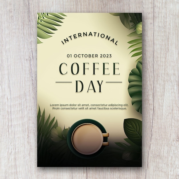 PSD modèle psd de flyer pour la journée internationale du café