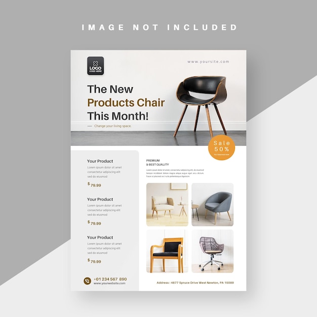 PSD modèle psd flyer de promotion de produits d'intérieur et de meubles