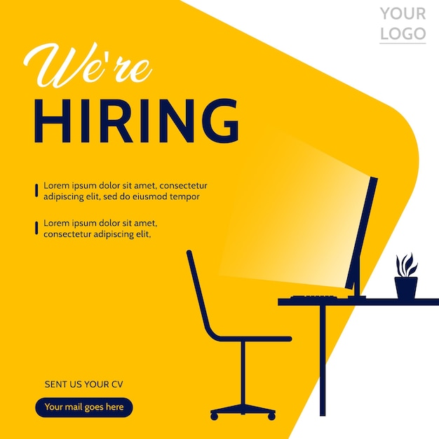 Modèle PSD gratuit pour la publication We are Hiring Design
