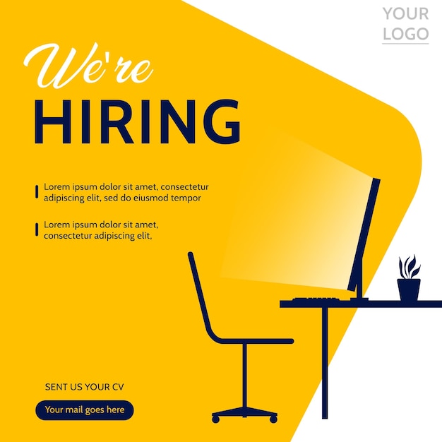 Modèle Psd Gratuit Pour La Publication We Are Hiring Design