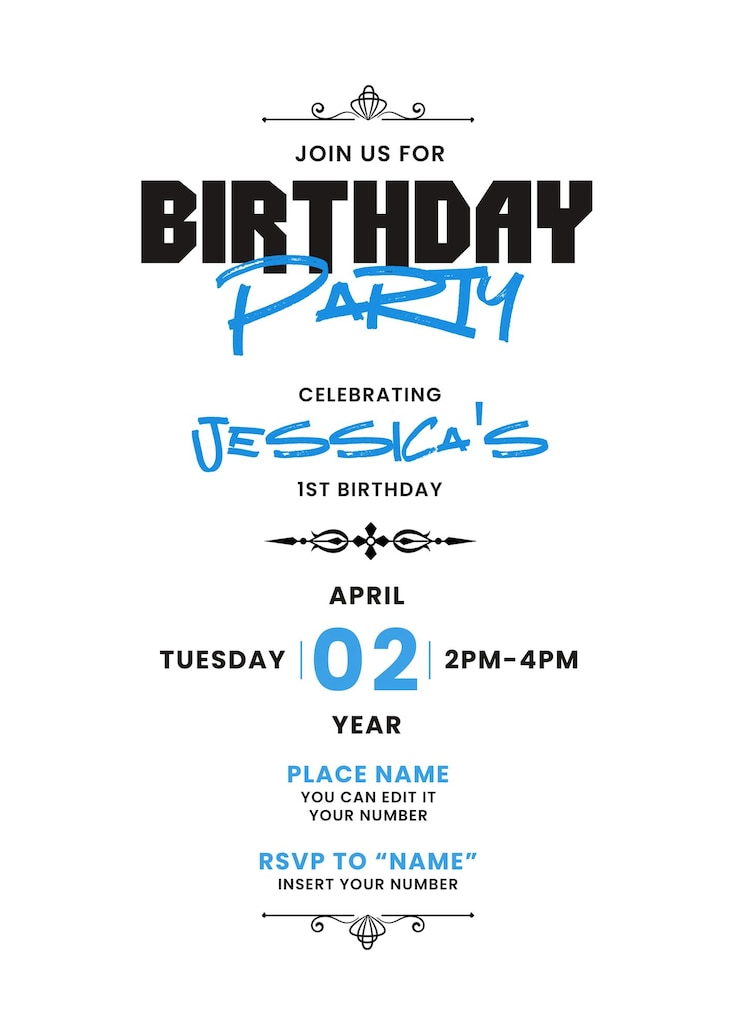 PSD modèle psd d'invitation d'anniversaire pour votre jour spécial