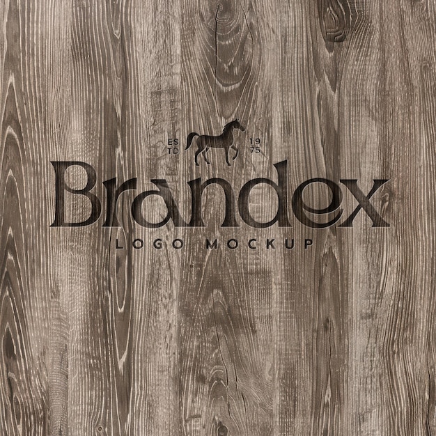 Modèle PSD de logo à texture de bois rustique et de marque naturelle