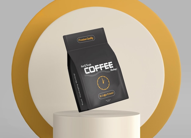 PSD modèle psd de maquette d'emballage de sac de café pour la marque