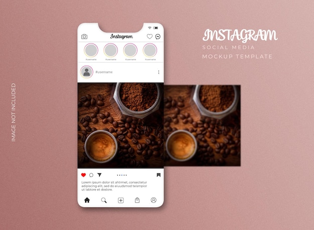 Modèle PSD de maquette de médias sociaux premium Instagram