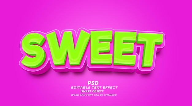 PSD modèle psd photoshop avec effet de texte modifiable en 3d pour bonbons