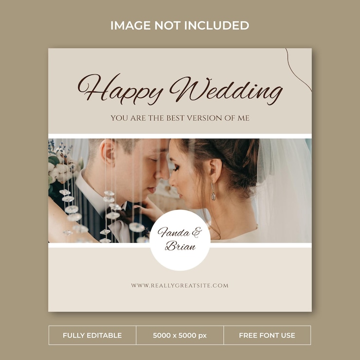 PSD modèle psd de publication instagram de planificateur de mariage