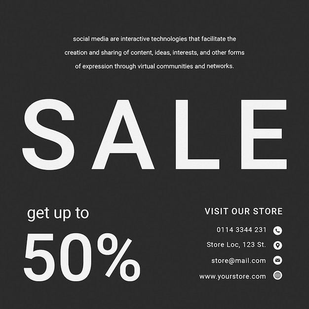 Modèle PSD de publication d'Instagram pour la vente de marque