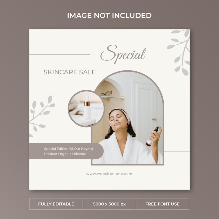 Modèle PSD de publication instagram de soins de la peau beauté
