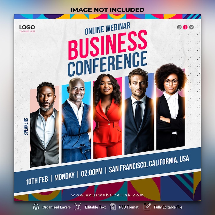 PSD modèle psd de webinaire et de conférence d'affaires pour les événements d'entreprise