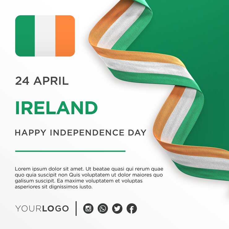 PSD modèle de publication d'anniversaire national de bannière de célébration de la fête nationale de l'indépendance de l'irlande du nord