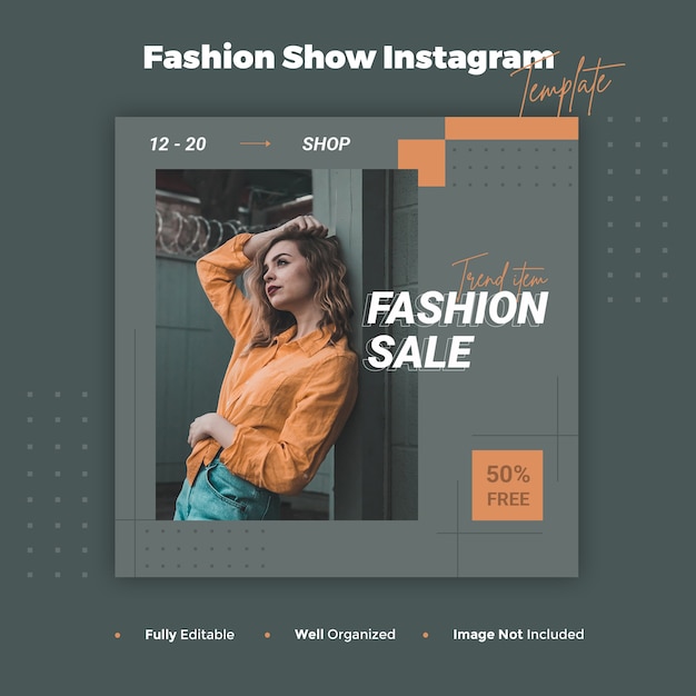 Modèle De Publication Et De Bannière Instagram De Défilé De Mode