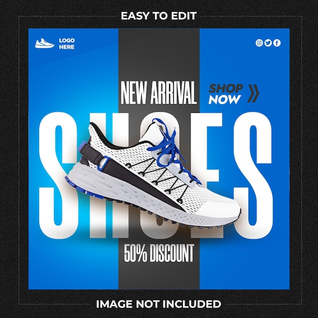Modèle de publication de chaussures de médias sociaux instagram