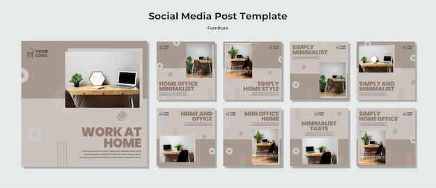 Modèle de publication de concept de meubles sur les réseaux sociaux