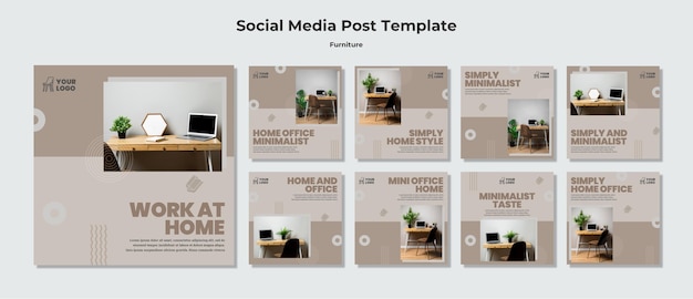 PSD modèle de publication de concept de meubles sur les réseaux sociaux